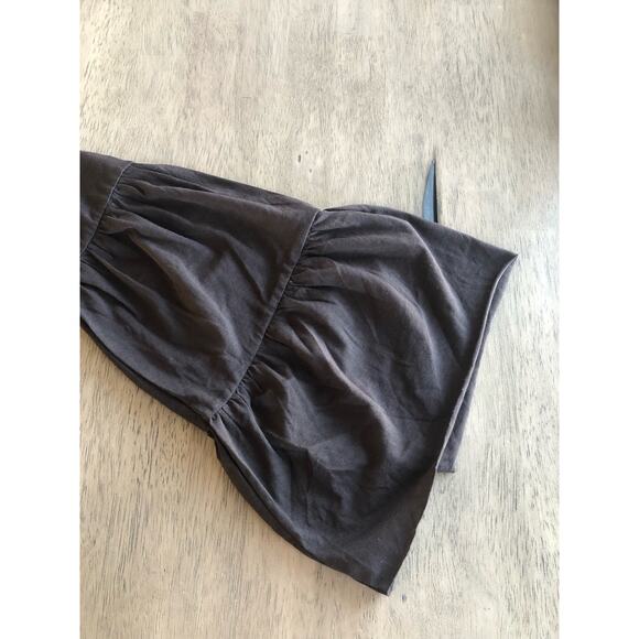 Chaser Charcoal Black Bell Sleeve Drawstring Waist Long Sleeve Top - M - Picture 4 of 5